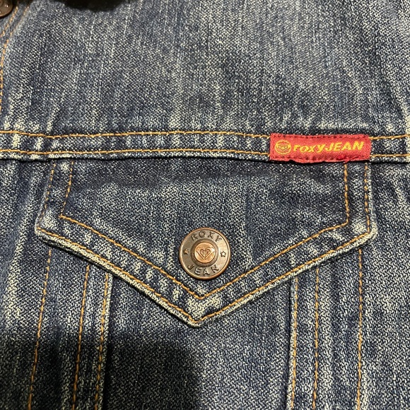 Girls ROXY JACKET! SIZE LARGE Sherpa Lined Denim Jean Jacket *FREE SHIPPING!* - Picture 3 of 11